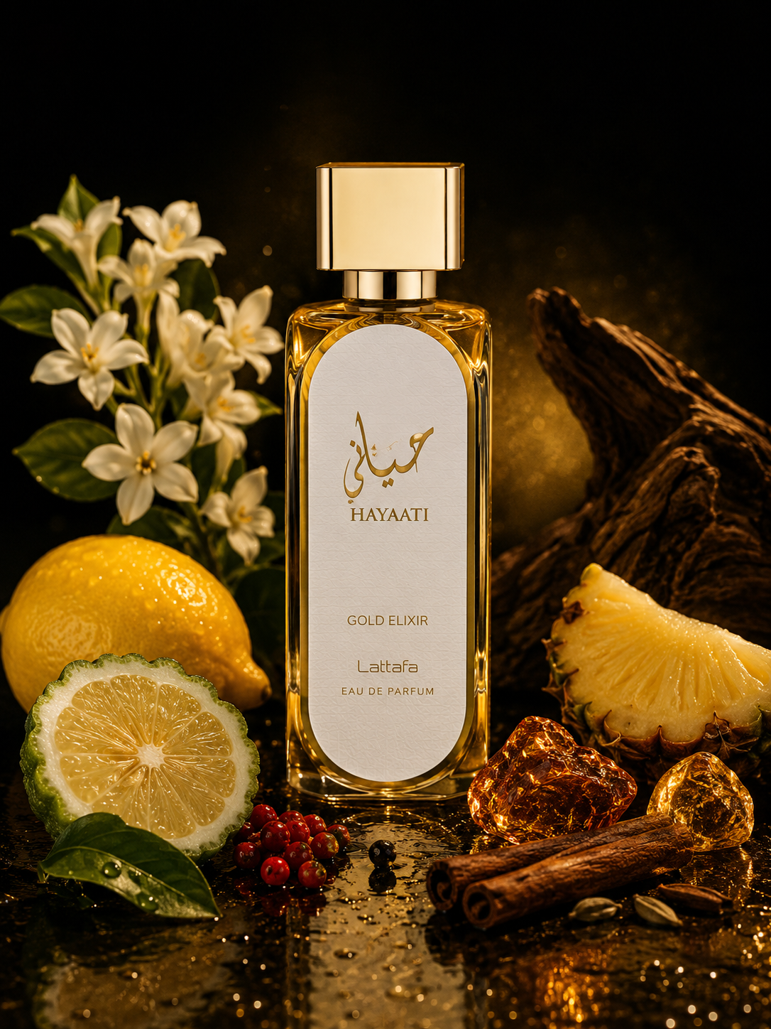 Eau de Parfum Lattafa Hayaati Gold Elixir Unissex 100ml